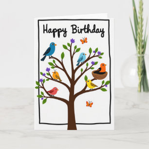 Cartão de Aniversário Árvore da Primavera
