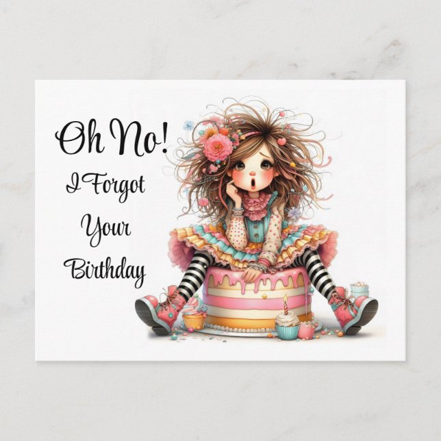 Cartão de Aniversário Atrasado (Frente)