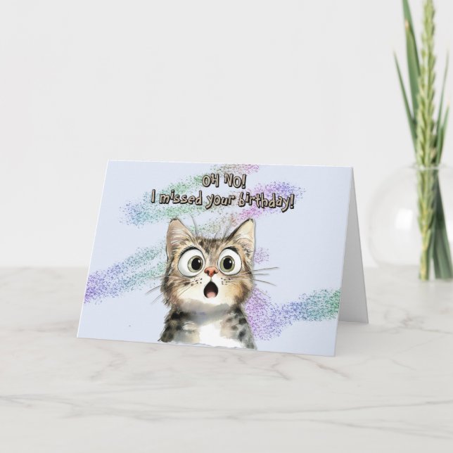 Cartão de aniversário atrasado (Frente)