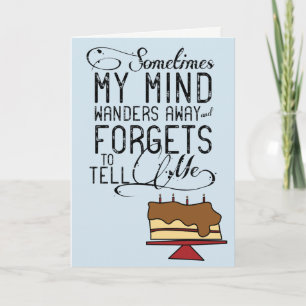 Cartão de aniversário atrasado