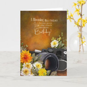 Cartão de Aniversário Atrasado com Tema de Fotogra