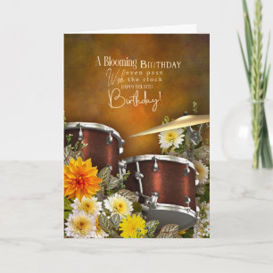 Cartão de Aniversário Atrasado com Tema Musical e 
