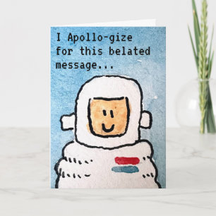 Cartão de Aniversário Atrasado de Astronauta do Ap