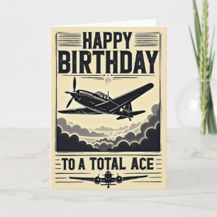Cartão de Aniversário Avião Ás