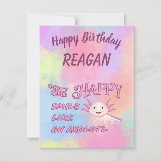Cartão de Aniversário Axolotl (Frente)