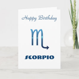 Cartão de aniversário azul do sinal do zodíaco da
