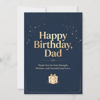 Cartão de Aniversário Azul Marinho Elegante para o