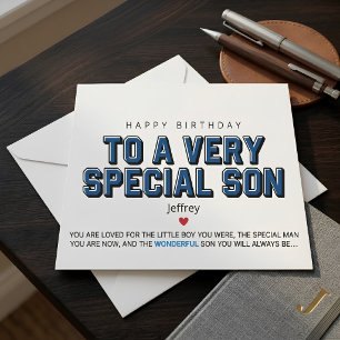 Cartão de Aniversário Azul Personalizado para Filh