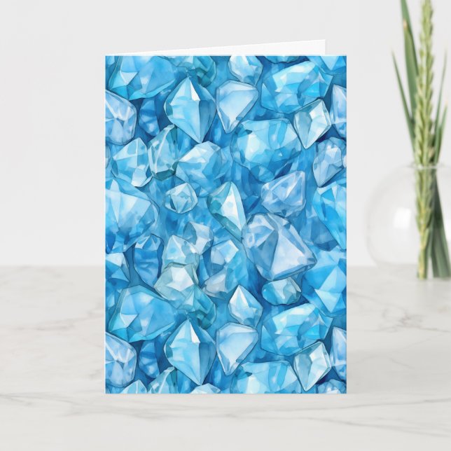 Cartão de Aniversário Azul Topaz de Dezembro (Frente)