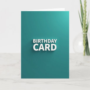 Cartão de Aniversário Azul Turquesa Minimalista
