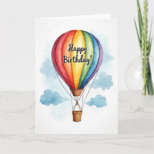 Cartão de Aniversário Balão Arco-íris