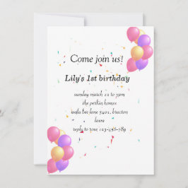 Cartão de aniversário Ballon para bebê fofo