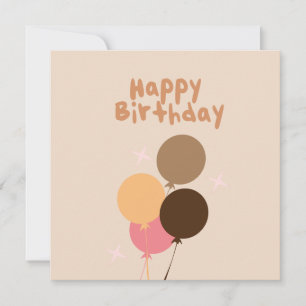 Cartão de Aniversário Balões Boêmios