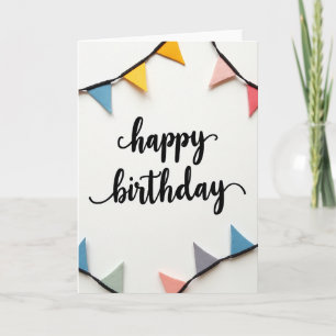 Cartão de Aniversário Bandeirola Brilhante