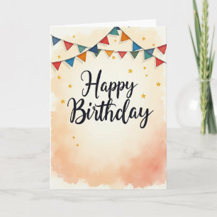 Cartão de Aniversário Bandeirolas Doces