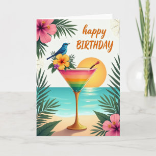 Cartão de Aniversário Bebida Arco-íris