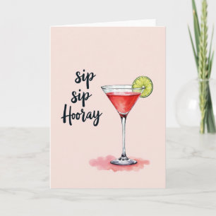 Cartão de Aniversário Bebida Blush