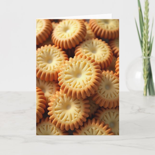 Cartão de Aniversário Biscoito Dourado (Frente)