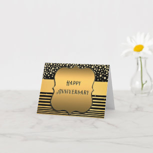 Cartão de Aniversário Black Gold Glitter