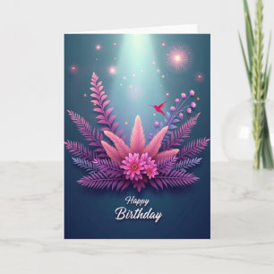 Cartão de Aniversário Bloom Rose Fuchsia