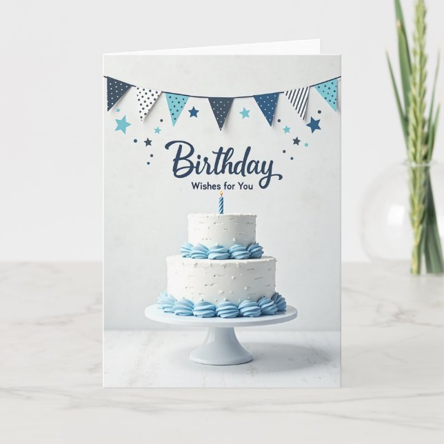 Cartão de Aniversário Blue Bunting (Frente)