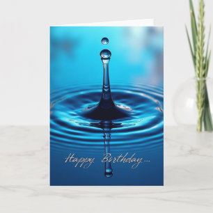 Cartão de Aniversário Blue Water Burst