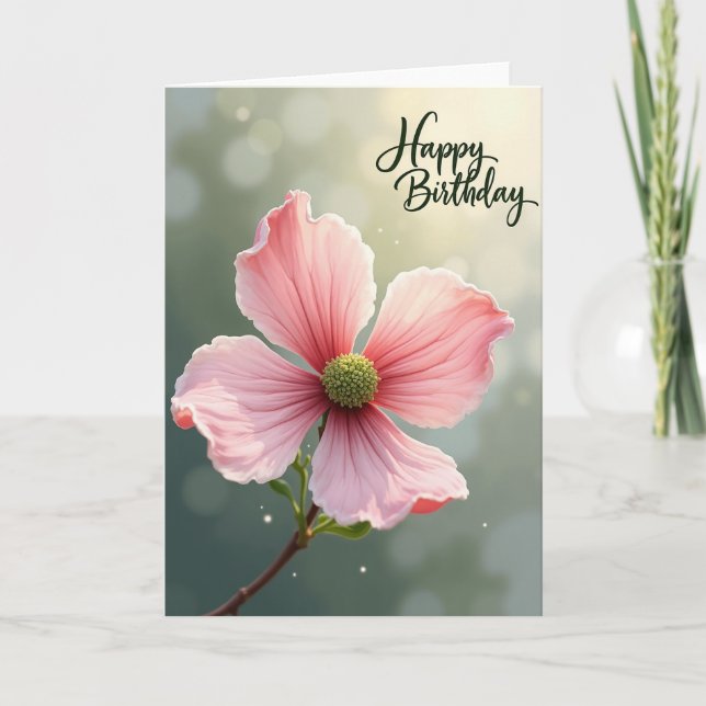 Cartão de Aniversário Blush Bloom (Frente)