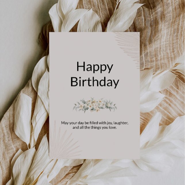 Cartão de aniversário Boho Feliz  (Boho Happy Birthday Card)
