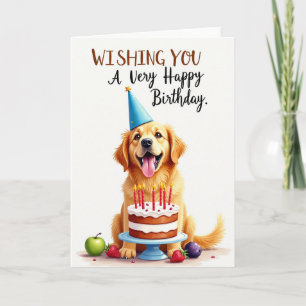 Cartão de Aniversário Bolo Cachorro Alegre