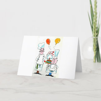 CARTÃO DE ANIVERSÁRIO - BOLO DE CHEFES DE FERRO