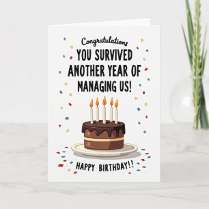 Cartão de Aniversário Bolo Engraçado