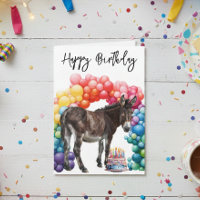 Cartão de Aniversário Bonito de Burro