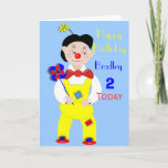 Cartão de Aniversário Bonito De Um Palhaço De Circ<br><div class="desc">Um cartão de aniversário tão giro para uma criança com uma foto divertida do Circus Clown e é tão fácil personalizar com um nome e uma idade para esse toque especial.</div>