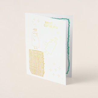 Cartão de aniversário bonito desenhado à mão com a