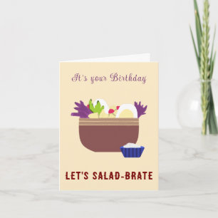 Cartão de Aniversário Bonito e Engraçado de Salad