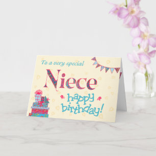 Cartão de aniversário bonito para a sobrinha, Bunt