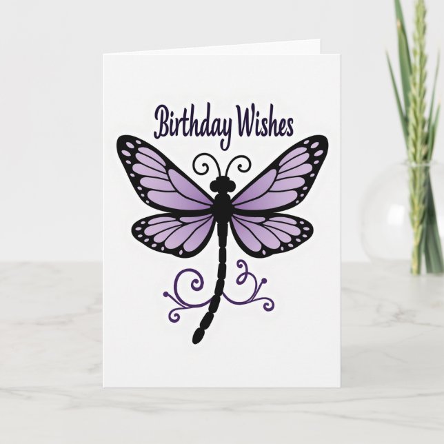 Cartão de Aniversário Borboleta Lavanda (Frente)