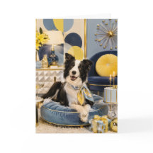 Cartão de Aniversário Border Collie
