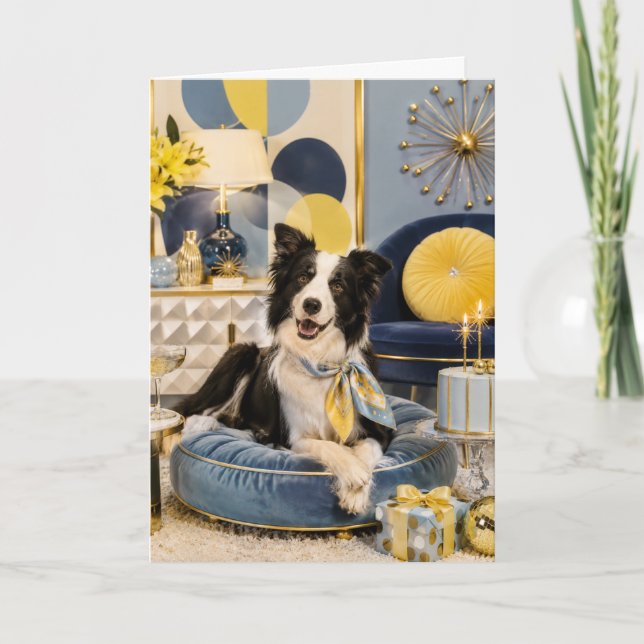 Cartão de Aniversário Border Collie (Frente)