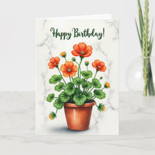 Cartão de Aniversário Botânico Alegre