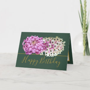 Cartão de Aniversário Botânico Chic Orquídea Branc