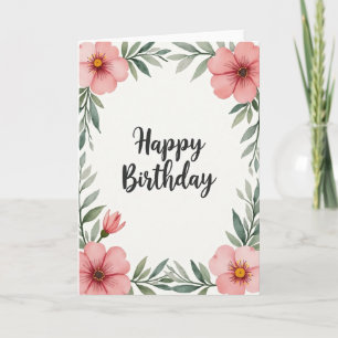 Cartão de Aniversário Botânico de Alegria