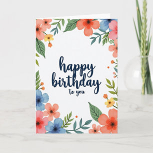 Cartão de Aniversário Botânico Elegante