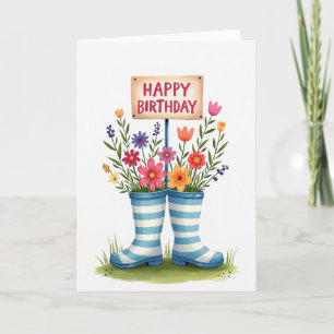Cartão de Aniversário Botas Caprichosas