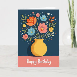 Cartão de Aniversário Bouquet Dourado