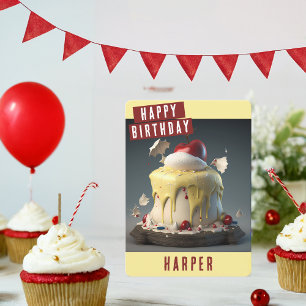 Cartão de Aniversário Branco de Neve Bonita