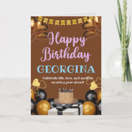 Cartão de Aniversário Brilhante e alegre