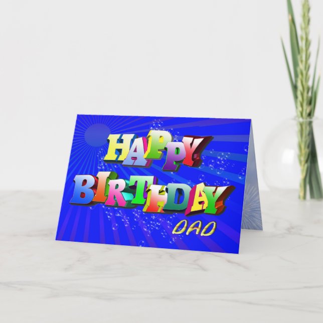 Cartão de aniversário Bubble para pai (Frente)