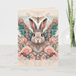 Cartão de Aniversário Bunny Rabbit Angel Princess