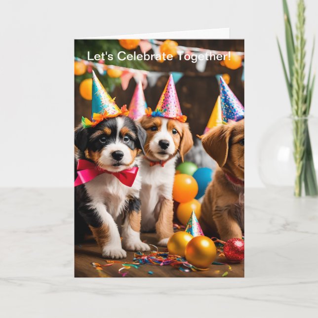Cartão de aniversário Cachorro Fofo (Frente)